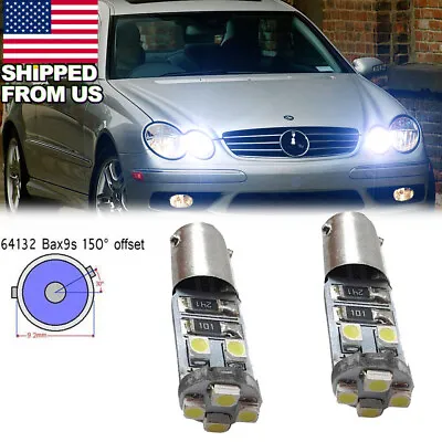 2x BAX9S LED White Daytime Running Light Error Free Bulbs For Mercedes W210 E420 • $14.99