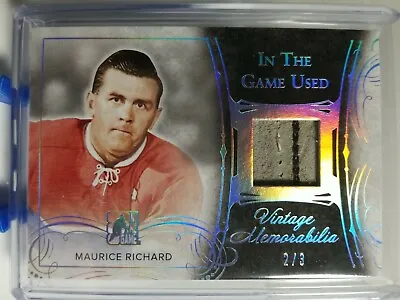 2015-16 IN THE GAME USED  VINTAGE MEMORABILIA Maurice Richard 2/3 SSP !! • $731.57