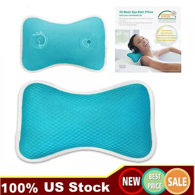 Soft Bathtub Pillow Breathable 3D Mesh Home Spa Massage For Comfort Neck & Back • $12.90