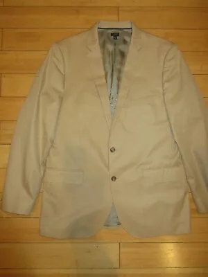 J. Crew Ludlow Italian Crespi Cotton Fabric Chino Suit Khaki Jacket 44 Long • $39.99