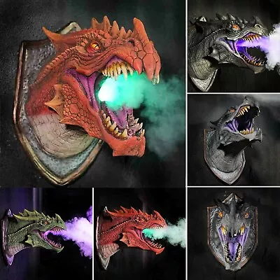 Scary 3D Dragon Head Wall Mounted Led Light-Emitting Legend Halloween Party Prop • $34.71