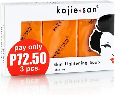 Genuine 3X65g Kojie San Kojic Acid Soap Bars Skin Lightening Kojiesan Whitening • £6.85