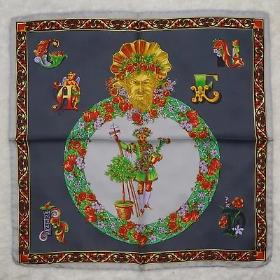 M293 GIANNI VERSACE Silk  Scarf Scarves Pocket Square 17  X 17  • $99.99