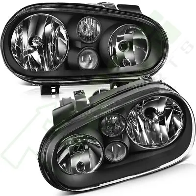 $75.99 • Buy For 1999-2006 Volkswagen VW Golf Headlights Assembly Replacement Black Housing