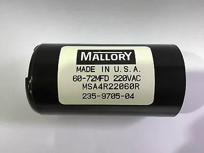 60-72uf MSA4R22060RJ1 Mallory Motor Start Capacitor 220VAC Suit 240VAC Motors • $40