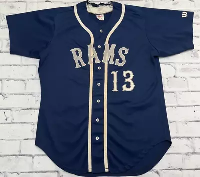 Rams Jersey Men's 44 Blue Vintage Wilson Baseball Sportswear Made In USA • $32.89