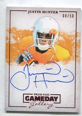 $10.50 • Buy Justin Hunter 2013 Press Pass #08/50 Gameday Gallery AUTOGRAPH (TENNESSEE VOLS)