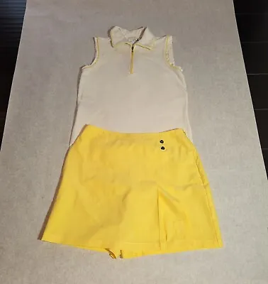 Izod Golf Women’s Outfit Yellow Skort Sz 4 Matching Sleeveless Shirt XS Tennis  • $19.50