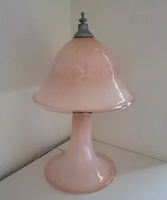 Italian Murano Glass Mushroom Lamp Mid Century Pink Mottled Vintage 1960s ~ 19 T • $300