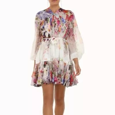 ZIMMERMANN Prima Drawn Mini Dress Size 0P • $450