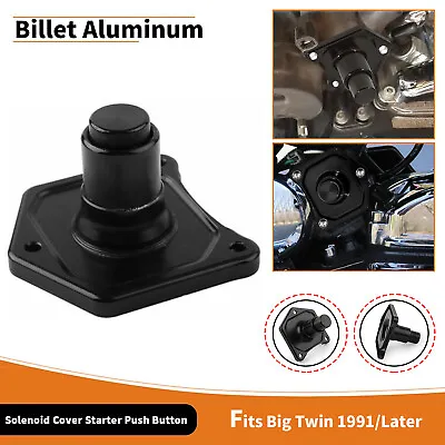 Black Solenoid Push Button Starter For Harley Softail Touring Big Twin 1991- Up • $15.18