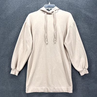 $15.19 • Buy Zara Hoodie Sweater Dress Womens Small Pink Raglan Long Sleeves Cuffed