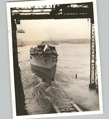 US NAVY Destroyer Ship 'Prairie' Launch NEW JERSEY Vintage 1939 Press Photo • $35