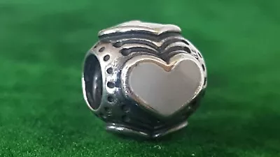 925 Silver Pandora Grey Enamel Heart Charm • £15