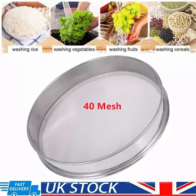 40Mesh Flour Micron Shaker Mesh Sieve Hash Riddler Pollen Sifter Stainless Steel • £14.95