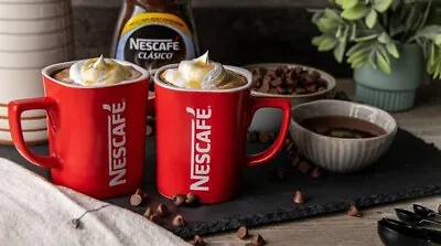 2 New Nescafe Red 8oz Cup Mug Coffee Ceramic Collectible Gift U.S Seller Tea • $19.99