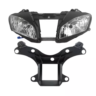 Black Front Headlight W/ Upper Fairing Stay Bracket Fit For Yamaha YZF R6 06-07 • $98.98