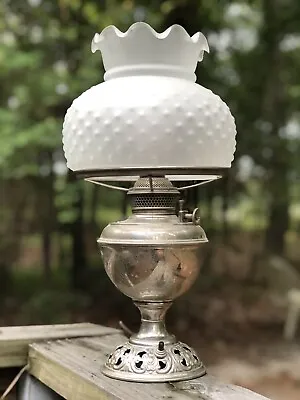 Antique Metal Oil Lamp Converted To Electric B&H • $200
