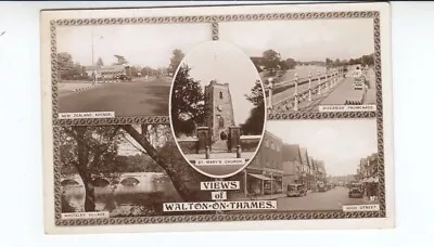 Q. Postcard. Views Of Walton On Thames. Multi View. Real Photo • £1.99