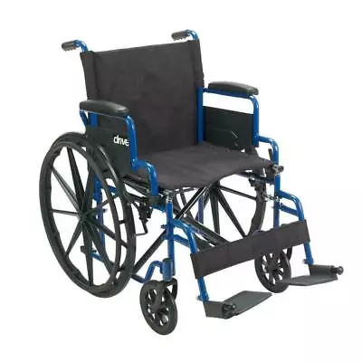 Drive Medical Wheelchair Blue Streak W/ Flip Back Desk Arm + 20  Seat + Footrest • $159.97