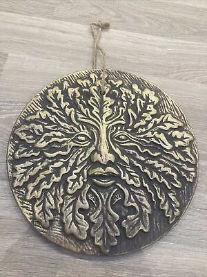 Green Man Of The Forest Hanging Wall Plaque Rustic Pagan Wiccan Garden Ornament • £7.50