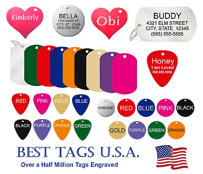 ALL PET TAGS $4.97 Shipped FREE Custom Deep Engraved Dog Cat ID Name Made In USA • $4.97