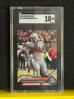 2023 Topps Bowman U Now Marvin Harrison Jr #25 **SGC 10 Gem Mint** Ohio State • $27.95