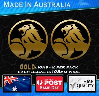 Holden LION Style Decals GOLD - Circle Logo Set Of 2 - 105mm Wide • $6.90