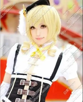 Puella Magi Madoka Magica Tomoe Mami Wig Short Golden Blonde Cosplay Party Wigs • $29.78