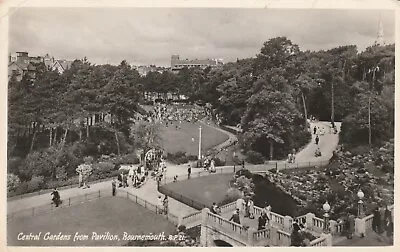 BOURNEMOUTH CENTRAL GARDENS FROM PAVILION Hampshire Dorset - Vintage POSTCARD • £3.97