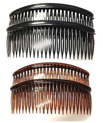 Pack Of 2 12cm Hair Combs Hair Slides Black Tort Hair Comb Plastic  • £3.45