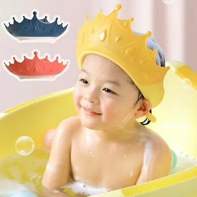 Adjustable Baby Shower Cap Children Shampoo Bath Wash Hair Shield Crown Hat UK • £5.69
