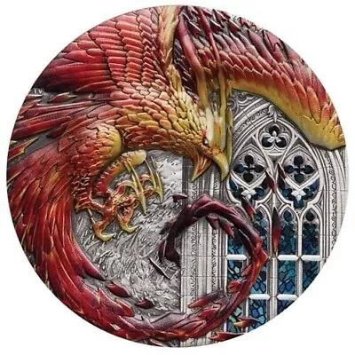 $759.99 • Buy Australia Perth Mint - Rising Phoenix 2022 5oz Silver Antiqued Coloured Coin $5