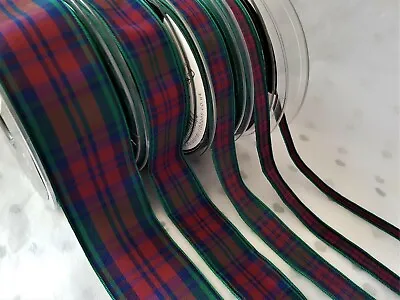 Berisfords Tartan Ribbon Scottish Approved Designs -  LINDSEY - 7 10 16 25 40mm  • £2.15