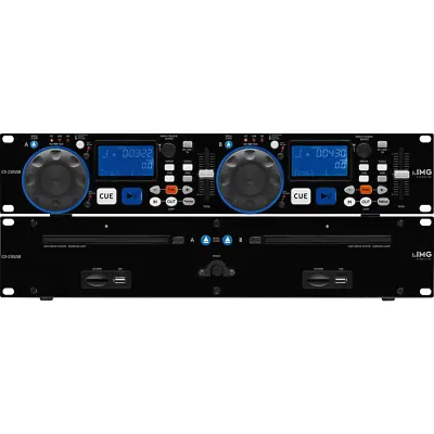 IMG Stageline CD-230USB Dual CD Player DJ Disco Rack Sound Audio • £466