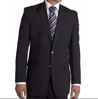 Michael Kors Sport Coat Mens Black Solid Wool 42L • $21.99