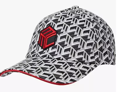 NEW W TAGS MCM Cubic Logo Jacquard Allover Print Baseball Cap Hat Black/Gray/Red • $179