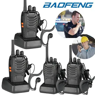 4 Pack Walkie Talkies BaoFeng 88E 2 Way Radio PMR 446MHZ 16CH Long Range • £39.95