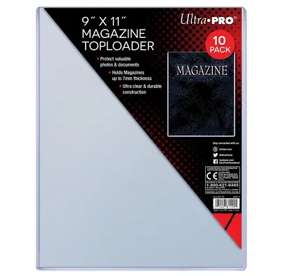 (1) New Ultra Pro 9  X 11  Thick MAGAZINE  TOPLOADER  • $11
