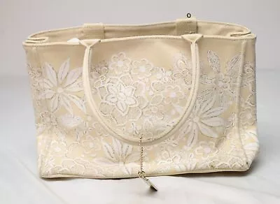 Oscar De La Renta Women's Floral Cloth Tote Bag NC3 Cream/White One Size • $8.75