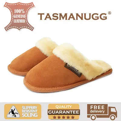 Tasman UGG Slippers / Scuffs Unisex Aus Sheepskin & Suede Upper Chestnut 0003 • $42