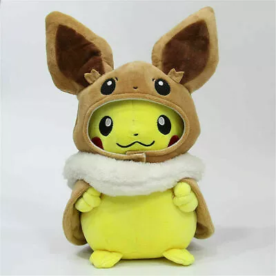 Pikachu Cosplay Eevee Plush Stuffed Doll Soft Toy Kids Birthday Christmas Gifts • $19.99