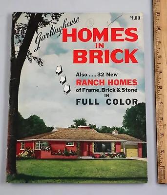 Vintage 1950s Mid Century House Plans Garlinghouse Homes In Brick Topeka Kansas • $39.99