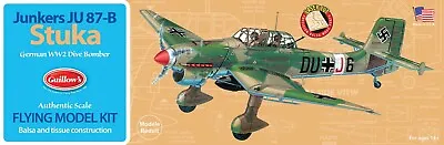 Guillow's 508 Ju 87-B Stuka Balsa Wood Model Airplane Kit WWII Aviation GUI-508 • $28.99