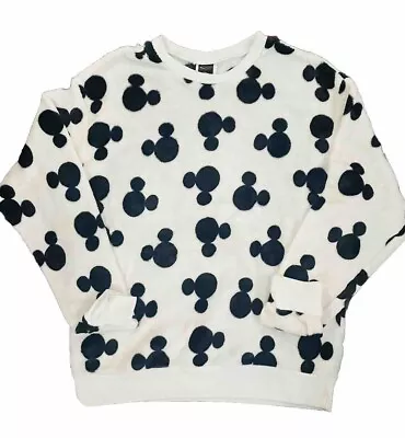 Disney Size XL Fleece Pullover Top Black & White Mickey Mouse Pattern DISNEY • $22.99