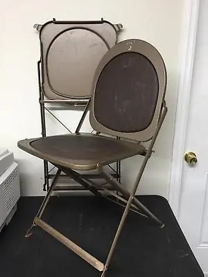 Steel Vintage 50s 1950s Folding Utilitarian Chair Chairs • $49.95