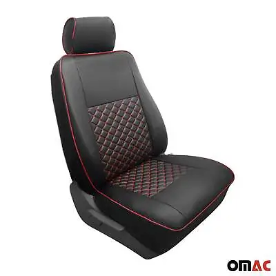 Leather Seat Cover For Mercedes Benz Vito W447 2014-2023 Diamond Black Red 1pc • $99.99