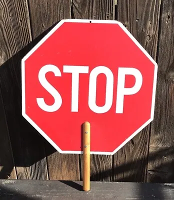Vintage Stop-Slow Traffic/Construction/ School Crossing Guard Paddle Sign • $35