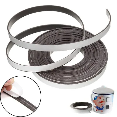 1M/5M Flexible Rubber Self Adhesive Magnet Magnetic Tape Strip Craft 10mmx1.5mm • $3.38