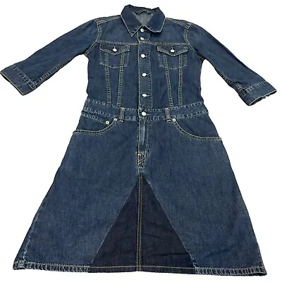 Levi’s Collared Denim Trucker Dress 3/4 Sleeve Size UK 8 • £24.99